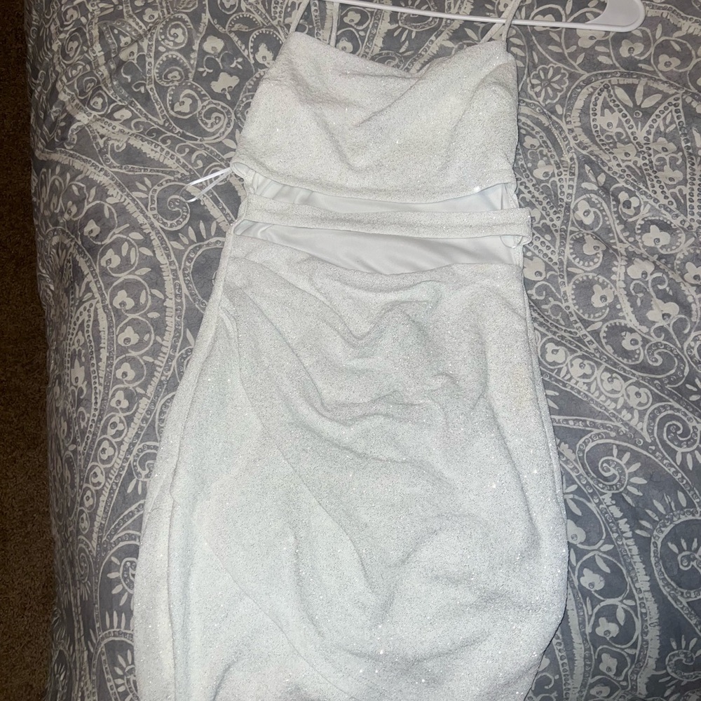 Windsor White Ruched Sheath Mini Dress for Brides